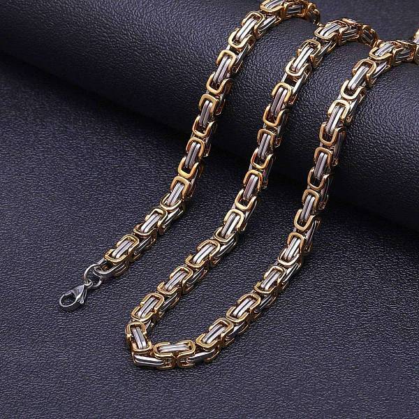 Stainless Steel Byzantine Chain Necklaces for Men