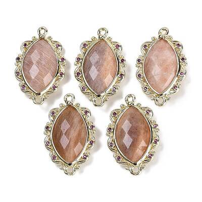 Natural Sunstone Faceted Horse Eye Links