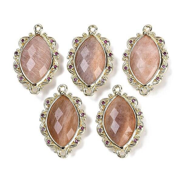 Natural Sunstone Faceted Horse Eye Links