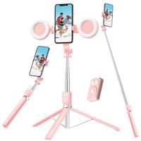 6-in-1 Selfie Tripod w/Dual Fill Lights & Wireless Remote | Portable Adjustable Phone Stand | Detachable 360° Compact Travel...