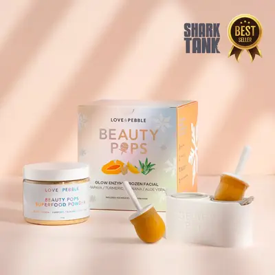 BEAUTY POPS Glow Enzyme Ice Mask Kit with Turmeric, Papaya, Aloe, Banana Skincare Facial Mask Reduces Dark Spots for Moisture...
