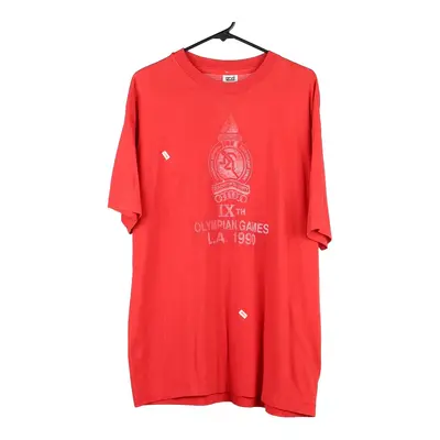 Olympian Games L.A. Anvil Graphic T-Shirt - XL Red Cotton