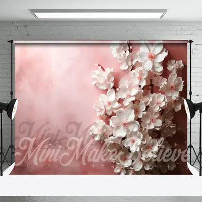 Abstract Painted Wall Pink Blossom Fine Art Backdrop - Aperturee
