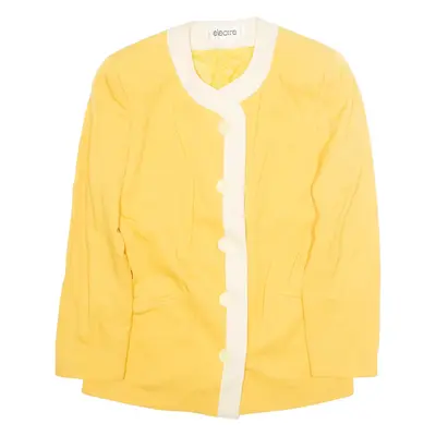 ELECTRE Womens Blazer Jacket Yellow Wool L