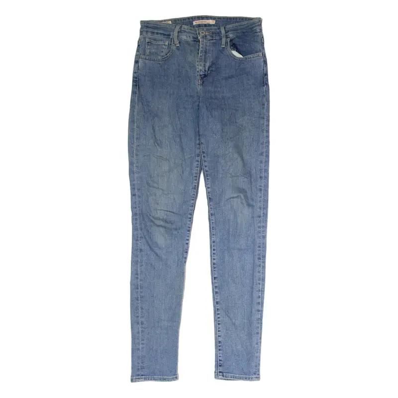 LEVI'S BIG E 721 High Rise Womens Jeans Blue Regular Skinny Stone Wash W26 L30