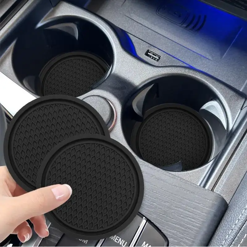 Car Cup Holder Coaster, 2 Counts Round Heat Insulation Cup Mat, Universal Non-slip Car Cup Holder Pad, Car Interior Accessori...