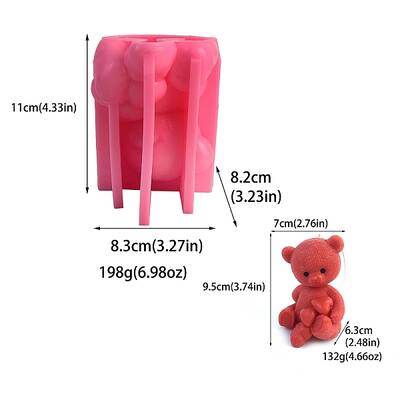 Valentine's Day Bear with Heart Scented Candle Food Grade Silicone Molds