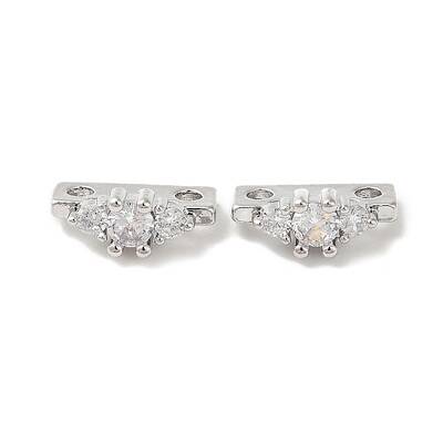 Brass Micro Pave Clear Cubic Zirconia Slide Charms