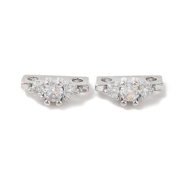 Brass Micro Pave Clear Cubic Zirconia Slide Charms