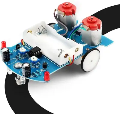 Soldering Practice Kit, Line Following Robot Car Kit Beginners DIY Smart Car Soldering Project Kit for School Competition STE...