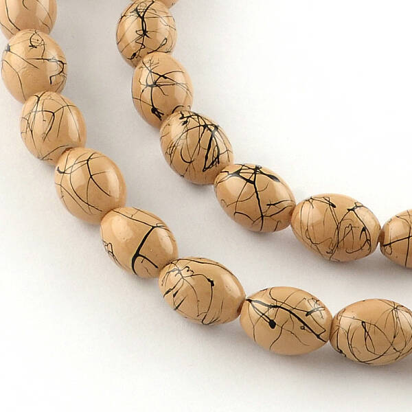 Baking Painted Drawbench Glass Bead Strands