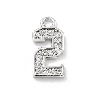 Brass Micro Pave Clear Cubic Zirconia Pendants