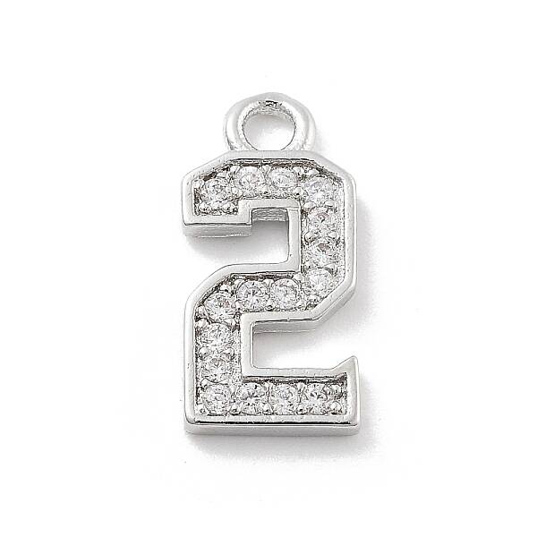 Brass Micro Pave Clear Cubic Zirconia Pendants
