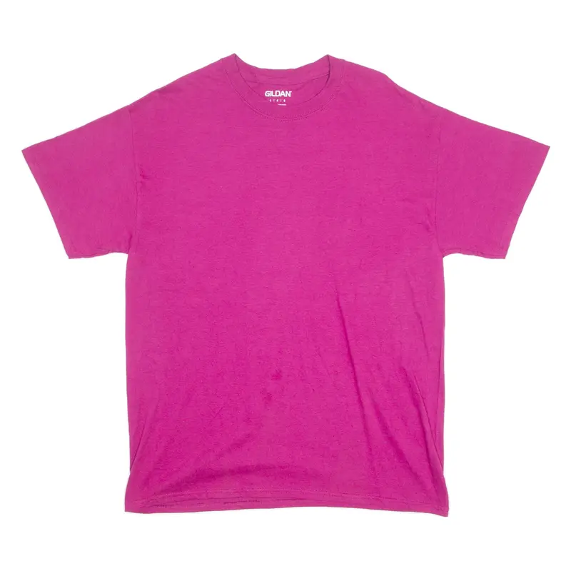 GILDAN Mens T-Shirt Pink Crew Neck L