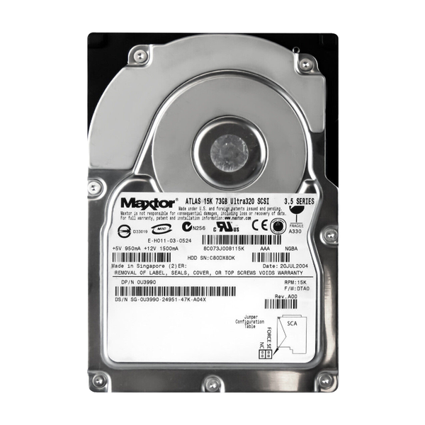 U3990 Dell 73GB Ultra-320 SCSI 15000 3.5-inch 8MB Hard Drive