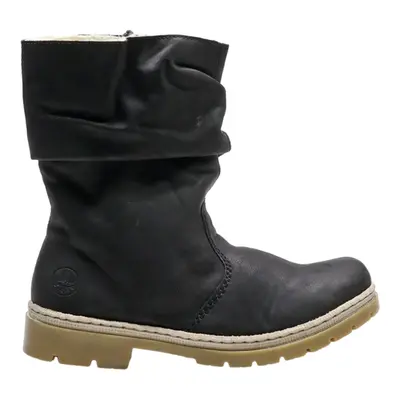 RIEKER High Boots Black Leather Womens UK 8