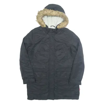 LEVI'S Mens Parka Coat Black Hooded M