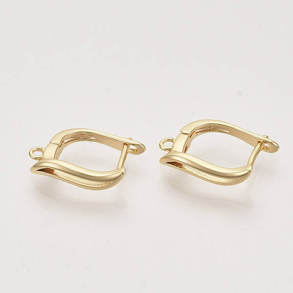 Brass Hoop Earring Findings with Latch Back Closure