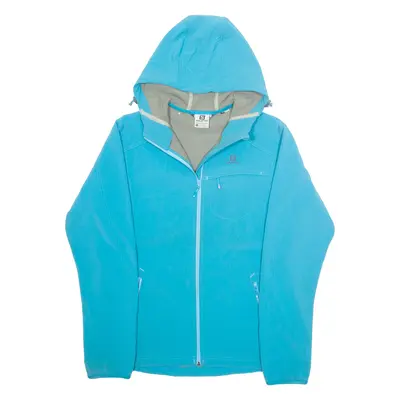 SALOMON Womens Rain Jacket Blue Hooded XL