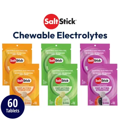 SaltStick Chewable Electrolyte Tablets - Fast Acting Hydration Variety Pack - Vegan Non-GMO - Tart Orange Lemon Lime & Mixed ...
