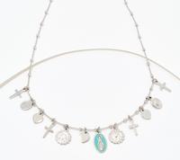 David Markstein Sterling Silver Heart & Cross Charm 17 + 3\