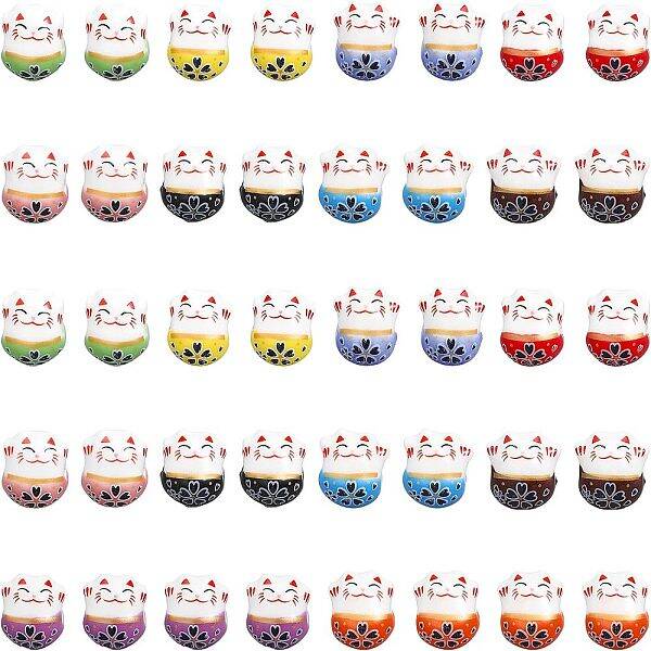 40Pcs 10 Colors Handmade Porcelain Beads