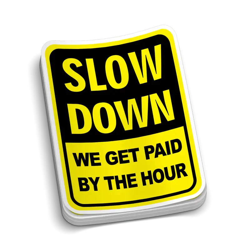 Slow Down Hard Hat Decal