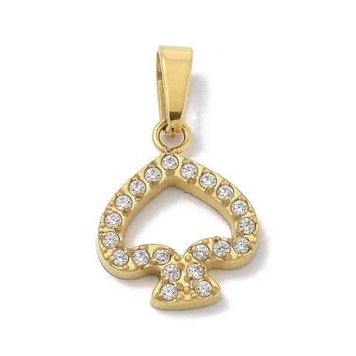Ion Plating(IP) 304 Stainless Steel Micro Pave Cubic Zirconia Pendants