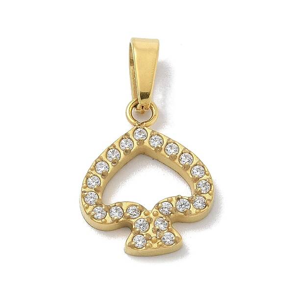 Ion Plating(IP) 304 Stainless Steel Micro Pave Cubic Zirconia Pendants