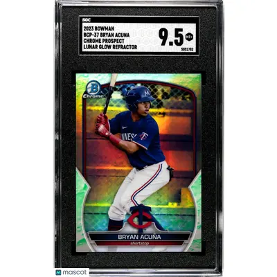 Bryan Acuna SGC 2023 Bowman #BCP 37 CHR. Pros. Lunar Glow Refractor 9.5