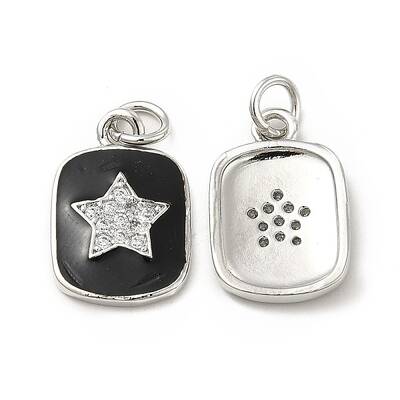 Brass Micro Pave Cubic Zirconia Pendants
