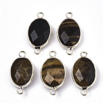 Natural Tiger Eye Links Connectors
