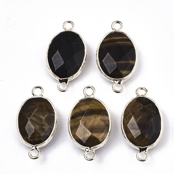 Natural Tiger Eye Links Connectors