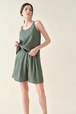 Paperbag Bermuda - Sage | Size: L