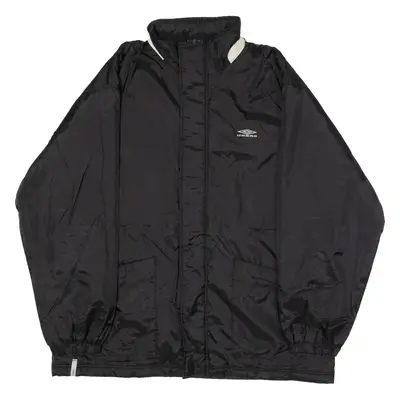 UMBRO Mens Coat Black Nylon Hooded Colourblock XL