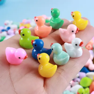 Mini Tiny Ducks, Little Duck Figures, DIY Toy Mini Resin Ducks, Plastic Small Miniature Ducks, Bulk for Dollhouse Decor, Micr...