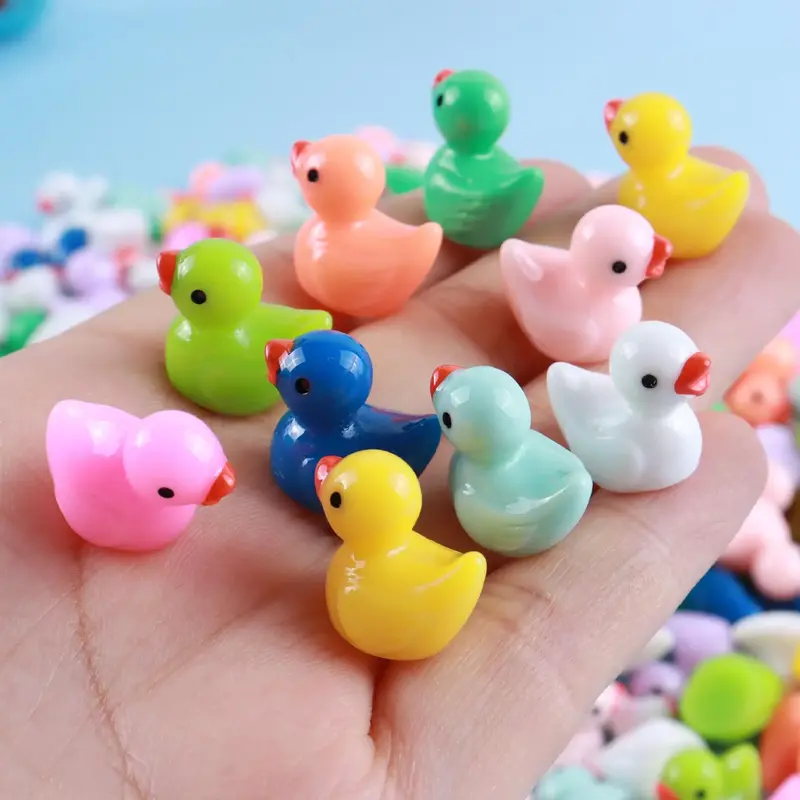 Mini Tiny Ducks, Little Duck Figures, DIY Toy Mini Resin Ducks, Plastic Small Miniature Ducks, Bulk for Dollhouse Decor, Micr...