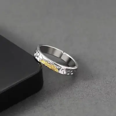 【JOYCE DESIGN】Men's ring fashion women's single ring personality simple cool style open alloy index finger ring contrast ...