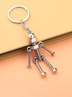 Cute Robot Design Keychain for Car Keys,  Creative Screw Design Keychain for Men & Women, Fashionable Novelty Keychain As Gif...