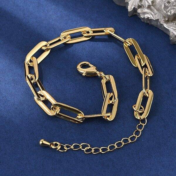Brass Paperclip Chain Bracelets for Women Men