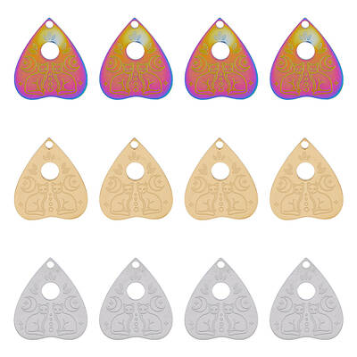 12Pcs 3 Colors 304 Stainless Steel Pendants