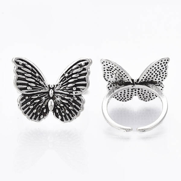 Adjustable Tibetan Style Alloy Cuff Rings