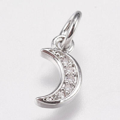 Brass Micro Pave Cubic Zirconia Charms