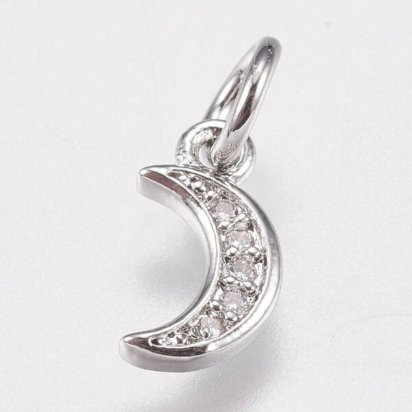 Brass Micro Pave Cubic Zirconia Charms