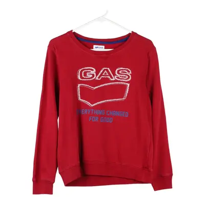 Age 16 Gas Spellout Sweatshirt - XL Red Cotton