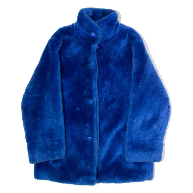 CHARLES VOGELE Girls Fleece Coat Blue 90s L