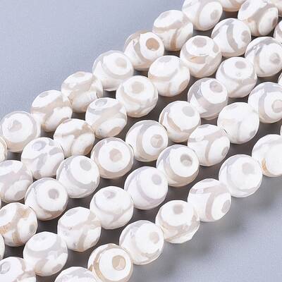 Tibetan Style 3-Eye dZi Beads