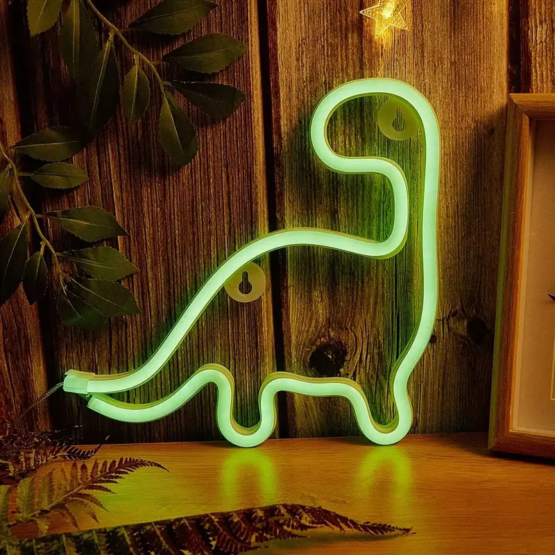 Dinosaur Design Novelty LED Light, 1 Count Dinosaur Neon Sign LED Light, Decorative Bedside Lamp for Bedroom Playroom Birthd...