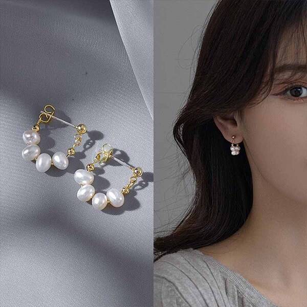 Pearl Clip-on Earrings Tassel Earrings Vintage Ear Cuff Luxury Retro Jewelry