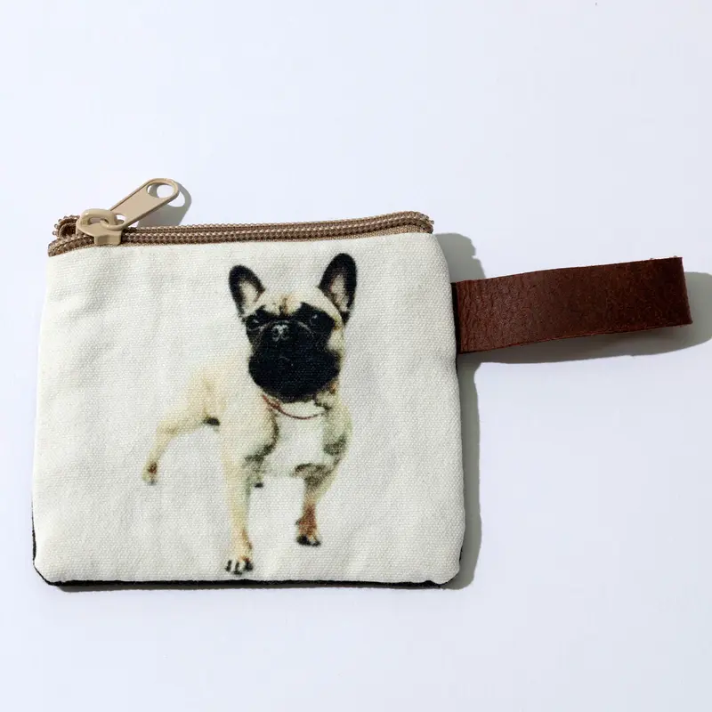 Canvas Dog Breed Coin Purse - Bulldog